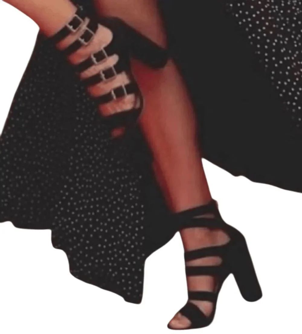 SAM EDELMAN Yasmina Black Strappy Sandals Size 7M